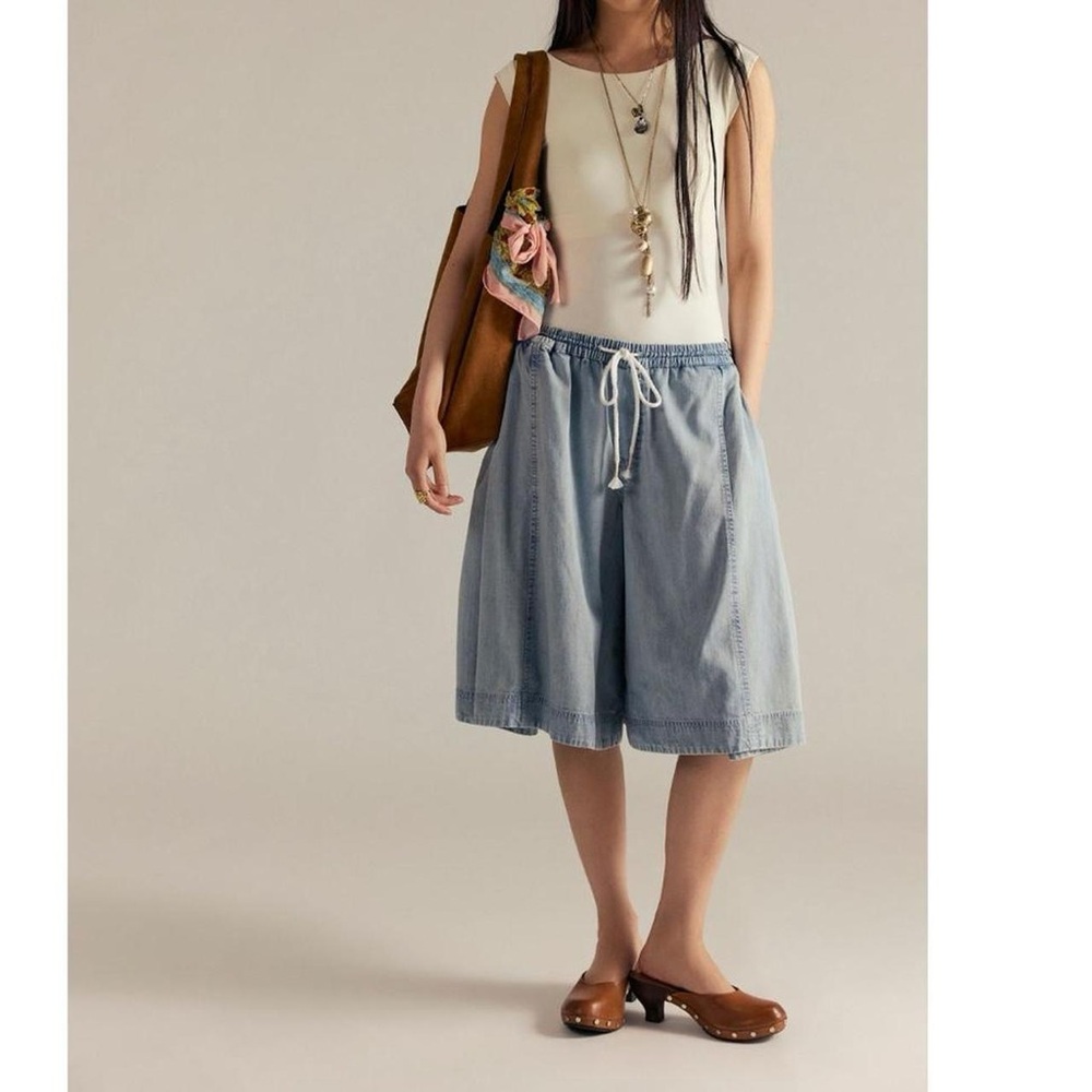 We The Free Light Blue Denim Shorts